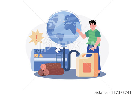 Natural Resource Depletion Illustration concept on white background Natural Resource Depletion Illustration concept on white background 117378741