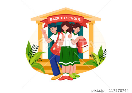 Children with backpacks are ready to go back to school Children with backpacks are ready to go back to school 117378744