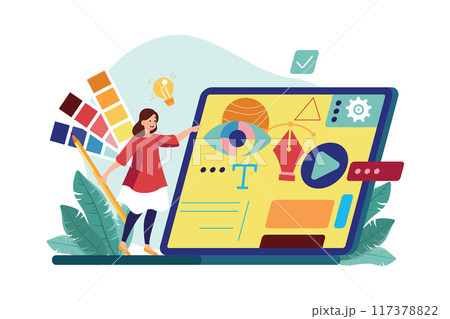Visual Designer Illustration concept on white background 117378822