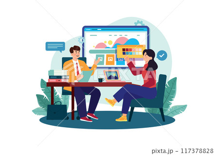 Design Consultant Illustration concept on white background Design Consultant Illustration concept on white background 117378828