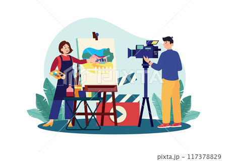 Production Artist Illustration concept on white background 117378829