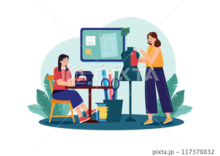 Fashion Designer Illustration concept on white background 117378832