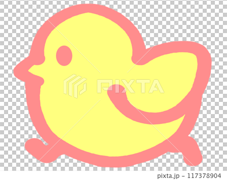 Illustration of a rounded chick 117378904