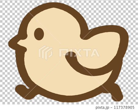 圓潤小雞插畫素材 117378905