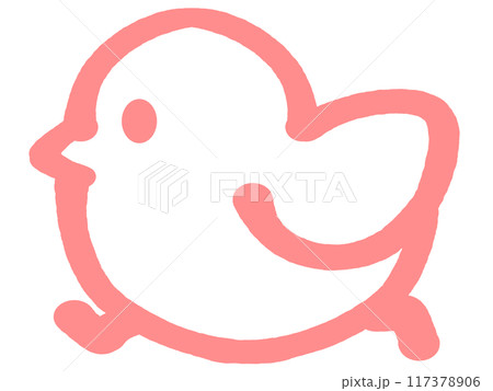 丸みを帯びたひよこのイラスト素材 丸みを帯びたひよこのイラスト素材 117378906