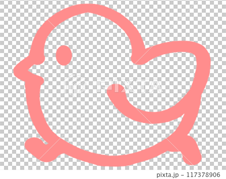 丸みを帯びたひよこのイラスト素材 丸みを帯びたひよこのイラスト素材 117378906