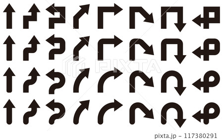 様々な形の矢印のベクターイラストセット 117380291