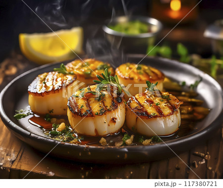 ホタテステーキのイメージ素材 ホタテステーキのイメージ素材 117380721