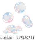 水彩風なシャボン玉のイラスト素材 117380731