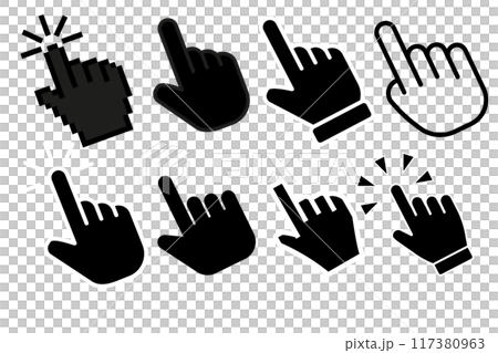office background Hand cursor icon set. click icon . hand click. pointer. office background Hand cursor icon set. click icon . hand click. pointer. 117380963