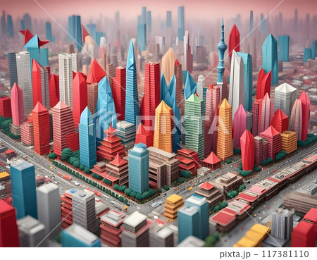 business building with city skyline 117381110