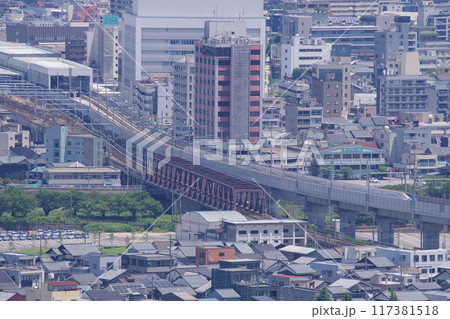 八幡山展望台からの福井市中心市街地の眺め 117381518