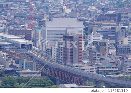 八幡山展望台からの福井市中心市街地の眺め 117381519