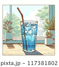 夏の窓辺とサイダーのある風景 117381802