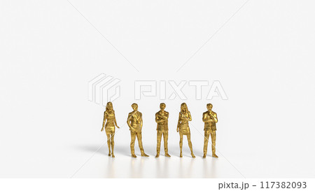 The Gold Business figure on white background 3d rendering. The Gold Business figure on white background 3d rendering. 117382093