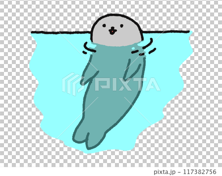 海豹從水中探出頭來 海豹從水中探出頭來 117382756