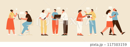 People communicate on social networks and chat using the Internet, smartphone 117383159