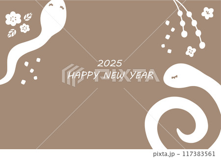 二匹の蛇の年賀イラスト 117383561