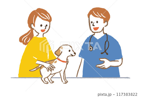 ペットを診察する医師 117383822
