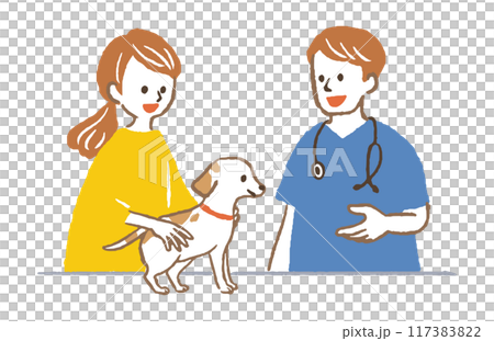 ペットを診察する医師 117383822