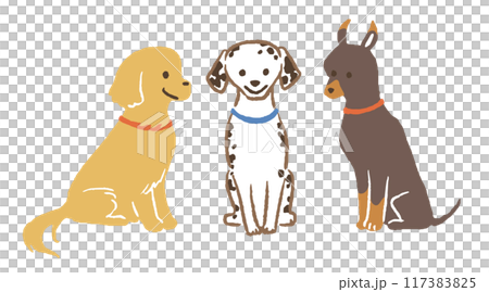 面向前方的大型犬插畫集 117383825