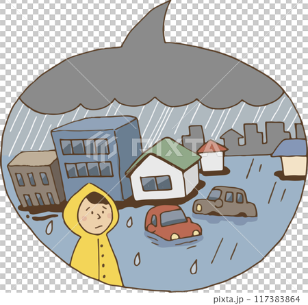 Heavy rain disaster 117383864
