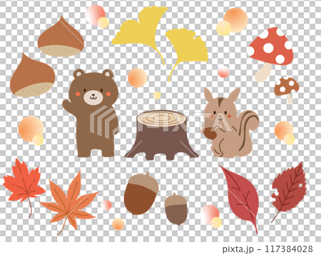 秋のいろいろセット（主線なし） 117384028
