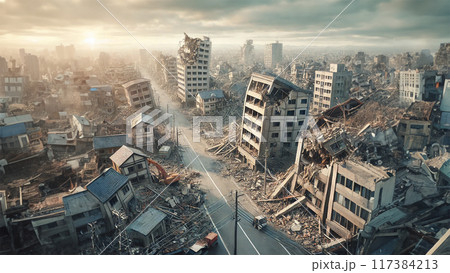 地震 災害 震災イメージ写真 地震 災害 震災イメージ写真 117384213