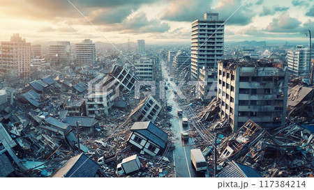 地震 災害 震災イメージ写真 地震 災害 震災イメージ写真 117384214