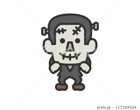 フランケンシュタインのアイコン(線画カラー)のイラスト フランケンシュタインのアイコン(線画カラー)のイラスト 117384584