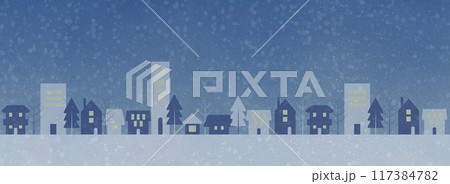 雪降る街並みのベクターイラスト 117384782