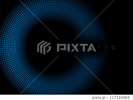 Futuristic minimal tech blue neon dotted circles abstract background Futuristic minimal tech blue neon dotted circles abstract background 117384868