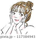 スキンケアをする女性 117384943