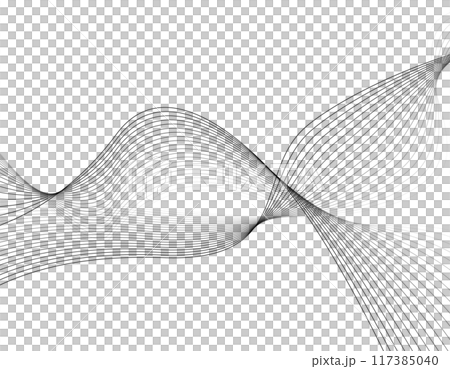 テクノロージー系　ウェーブ背景　波　白黒　20 117385040