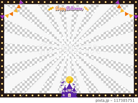 かわいいハロウィンのフレームイラスト(黒) 117385751