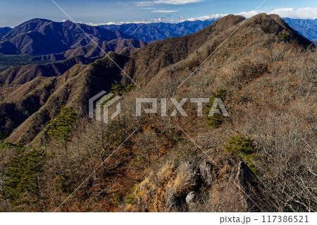 御坂山地・鬼ヶ岳稜線から見る王岳と毛無山 117386521