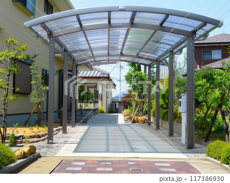 一軒家のカーポート 117386930