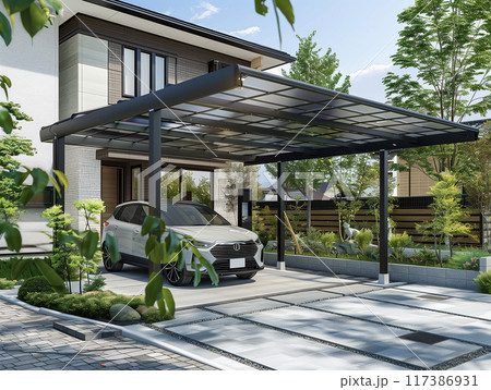 一軒家のカーポート 117386931