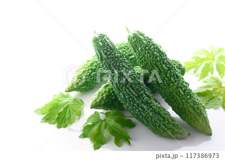 夏野菜 ゴーヤ （にがうり）白背景 117386973