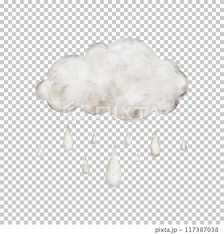 Pastel beige cartoon rainy clouds isolated on background. Hand drawn watercolor illustration for girl or boy childish educational, nursery art. weather icons. Symbols for forecasts of meteorology. Pastel beige cartoon rainy clouds isolated on background. Hand drawn watercolor illustration for girl or boy childish educational, nursery art. weather icons. Symbols for forecasts of meteorology. 117387038
