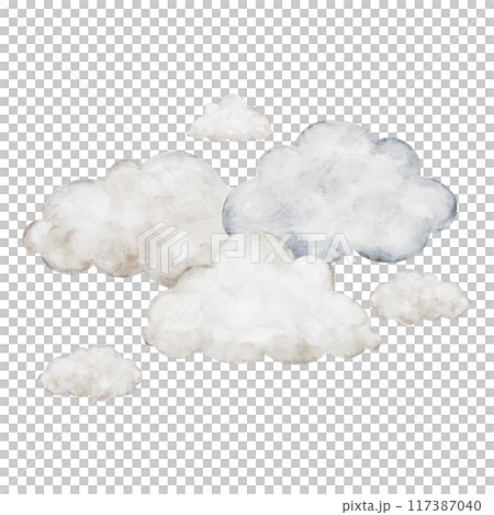 Pastel beige cartoon clouds isolated on background. Hand drawn watercolor illustration for girl or boy childish educational, nursery art. weather icons. Symbols for forecasts of meteorology Pastel beige cartoon clouds isolated on background. Hand drawn watercolor illustration for girl or boy childish educational, nursery art. weather icons. Symbols for forecasts of meteorology 117387040