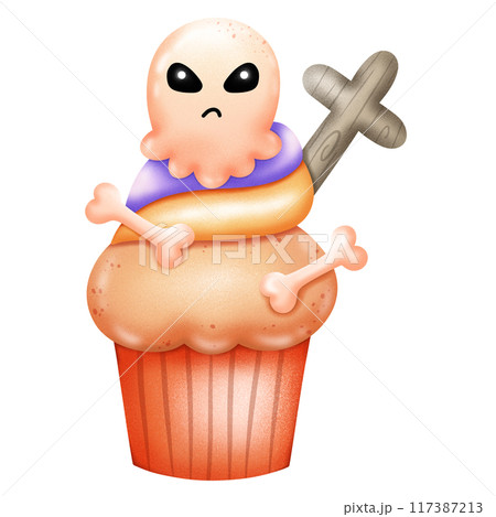 Halloween cupcake illustration in Halloween party Halloween cupcake illustration in Halloween party 117387213