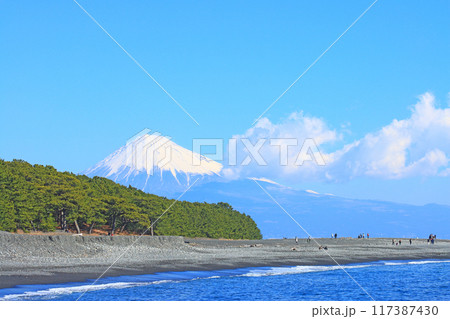 静岡県静岡市、三保の松原と富士山の風景 静岡県静岡市、三保の松原と富士山の風景 117387430