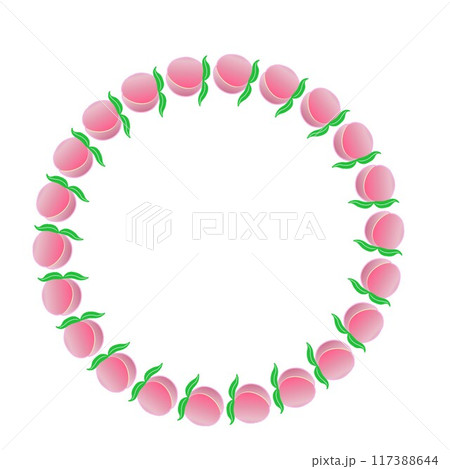 桃の実の円形飾り枠イラスト 117388644
