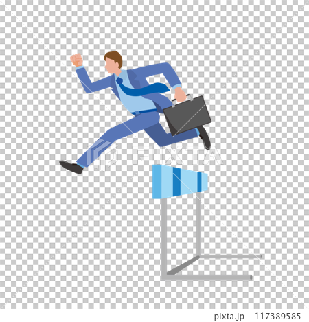 ハードルを飛び越えるビジネスマン 117389585