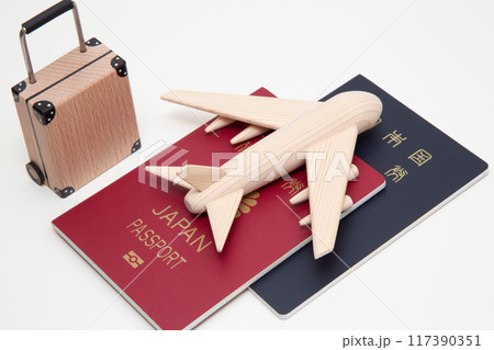 旅客機と旅券　 117390351