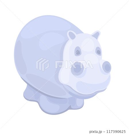 Vector cute illustration of hippopotamus isolated on white background Vector cute illustration of hippopotamus isolated on white background 117390625
