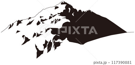 燕岳　シルエット 117390881