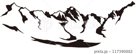 千畳敷カール シルエット 千畳敷カール シルエット 117390882