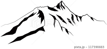 槍ヶ岳　シルエット 117390883